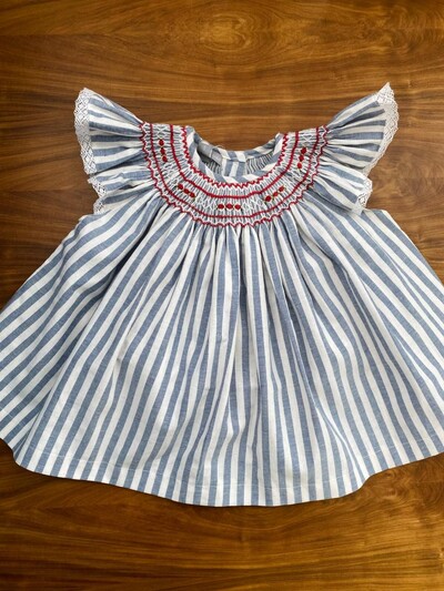 Foto Vestido Isabel Listrado Azul Jeans