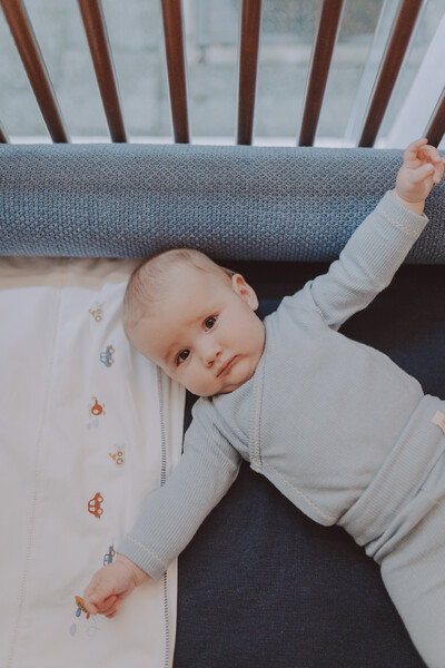 Foto Conjunto Kimono Canelado Azul Bebê