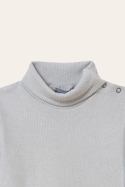 FotoCamiseta Canelado Gola Alta Cinza