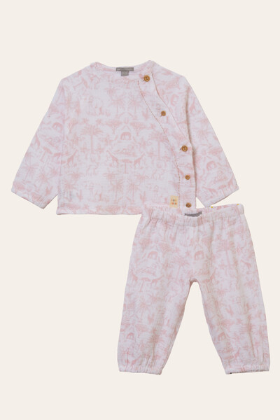 Foto Conjunto Gaze Toile Du Jouy Rosa