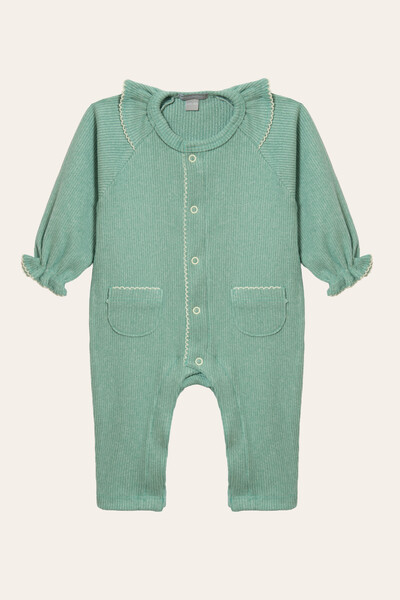 Foto Macacão Canelado Babadinho Verde