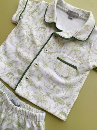 FotoPijama Toile du Jouy Algodão Egípcio Verde