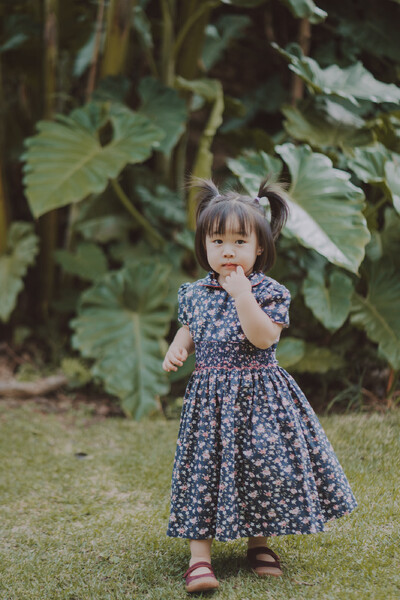 Foto Vestido Eliza Rosas Azul Marinho