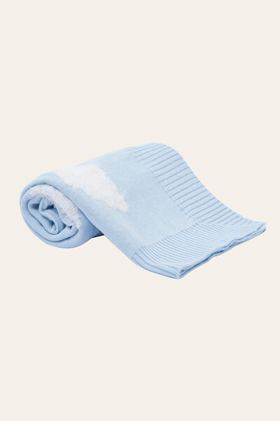 Foto Manta Nuvem Colo Azul Bebê