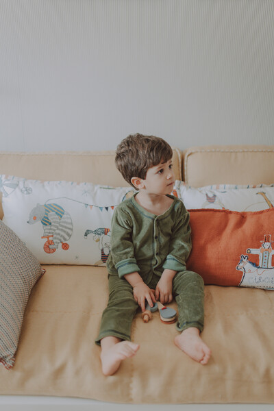 Foto Conjunto Dupla Face Plush Verde