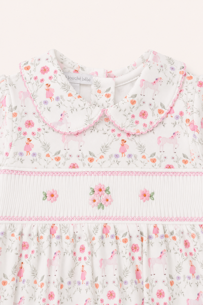 Foto Macacão Smock Floral Pima com Pé Colorido
