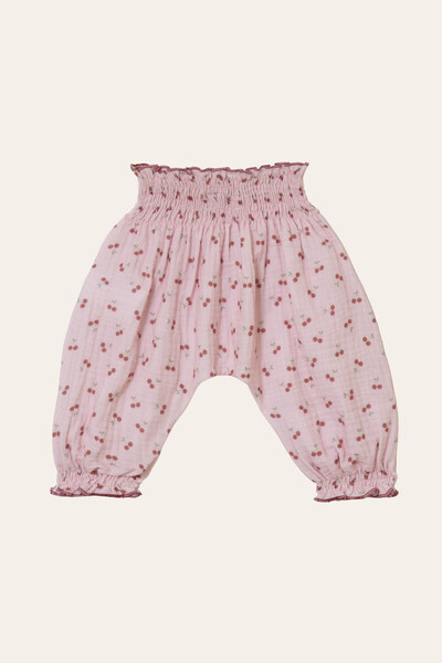 FotoCalça Gaze Cereja Rosa Vinho