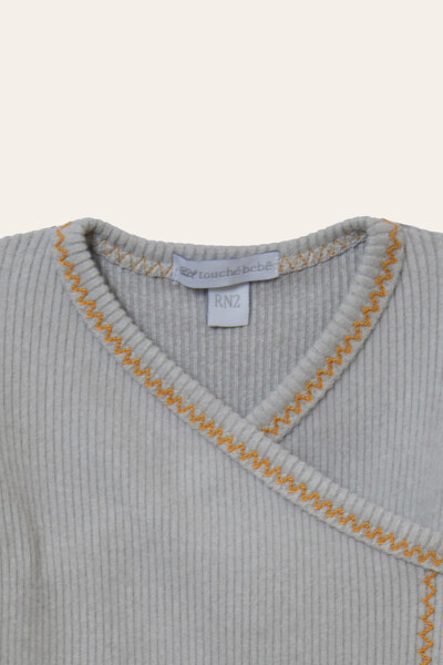 FotoConjunto Kimono Canelado Cinza