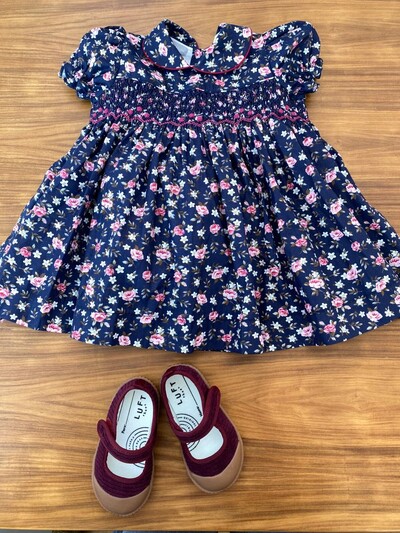 Foto Vestido Eliza Rosas Azul Marinho