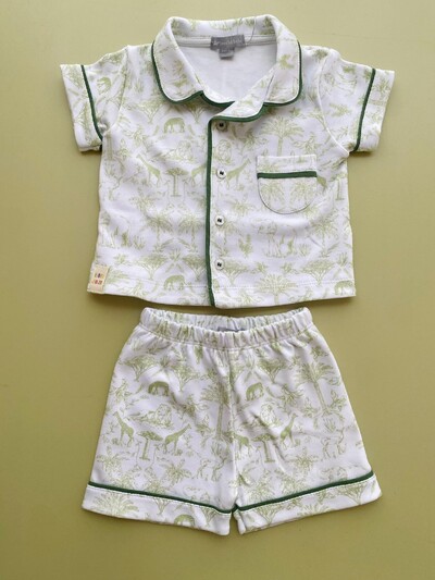 Foto Pijama Toile du Jouy Algodão Egípcio Verde