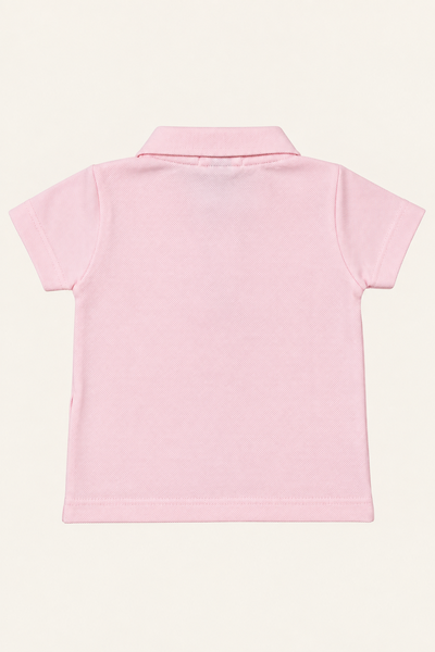 Foto Camiseta Piquet Polo Manga Curta Rosa Bebê