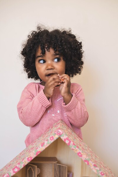 Foto Conjunto Tricot Gato Rosa Mescla