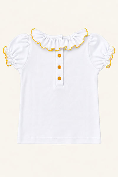 Foto Camiseta Frufru Algodão Egípcio Mostarda
