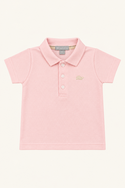 Foto Camiseta Piquet Polo Manga Curta Rosa Bebê