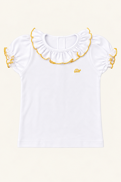 Foto Camiseta Frufru Algodão Egípcio Mostarda