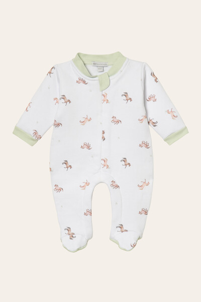 Foto Macacão Astronauta Horses Algodão Egípcio Branco Bege