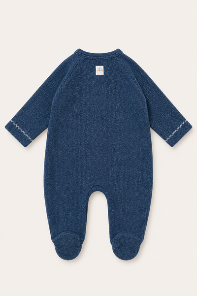 Foto Macacão Raglan Canelado Azul Marinho