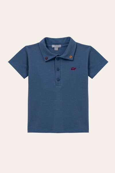 Foto Camiseta polo Botãozinho Azul Jeans