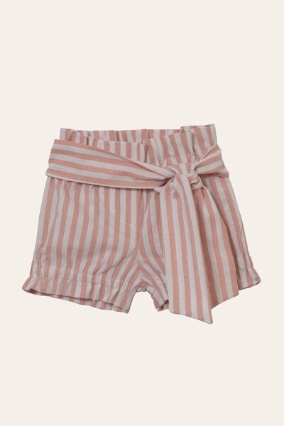Foto Shorts Laço Listrinha Rosa