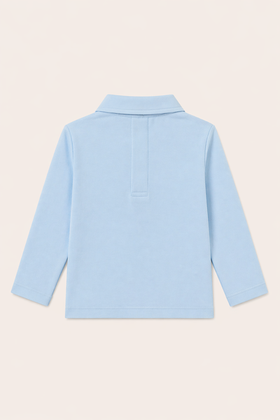 Foto Camiseta Polo Manga Longa Pima Azul Bebê