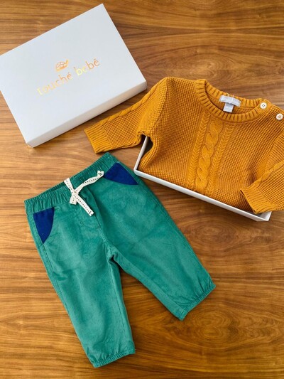 Foto Calça Adora Veludo Azul Verde