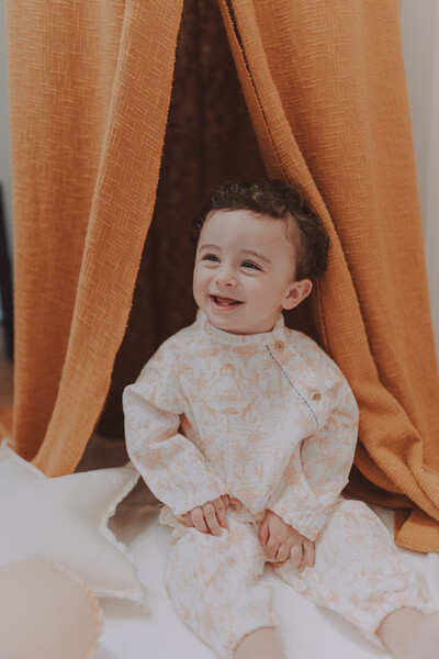 Foto Conjunto Gaze Toile Du Jouy Mostarda