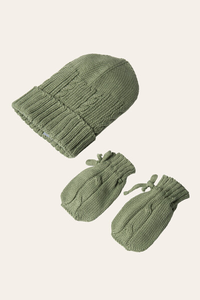Foto Kit Gorro e Luva Tricot Avocado