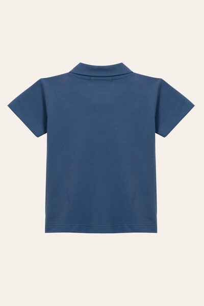 FotoCamiseta polo Botãozinho Azul Jeans