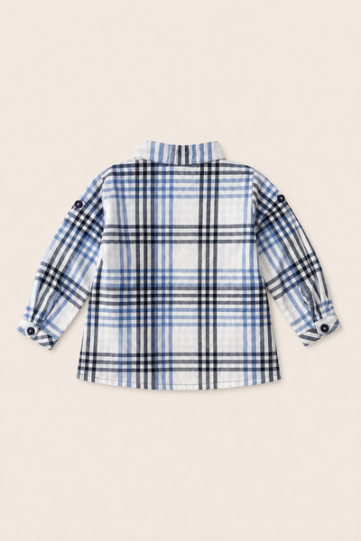 FotoCamisa Gola Padre Xadrez Azul