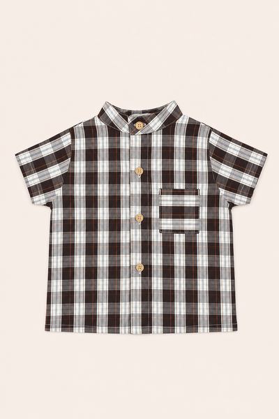 Foto Camisa Lucas Xadrez Marrom