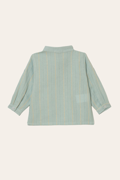 FotoCamisa Gola Padre Listrinha Leve Azul Claro