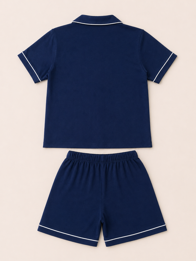 FotoPijama Curto Pima Azul Marinho