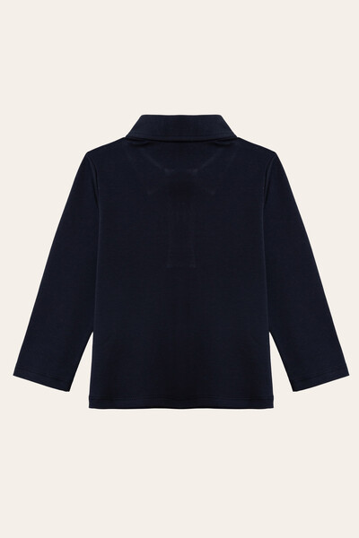 FotoCamiseta Polo Manga Longa Pima Azul Marinho