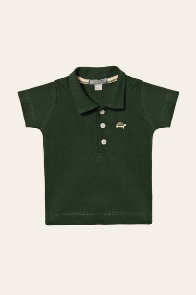 FotoCamiseta Polo Piquet Manga Curta Verde Musgo