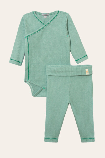 FotoConjunto Kimono Canelado Verde