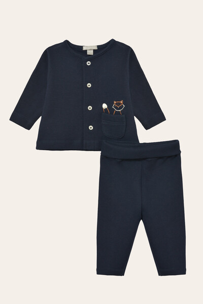 FotoConjunto Bolsinho Tricotil Raposa Azul marinho