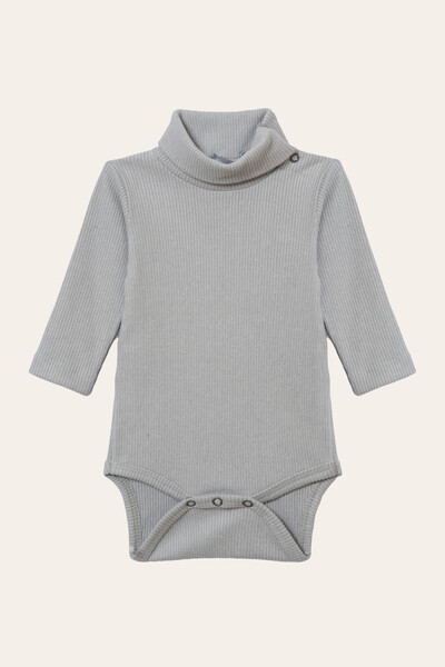 Foto Body Canelado Gola Alta Cinza