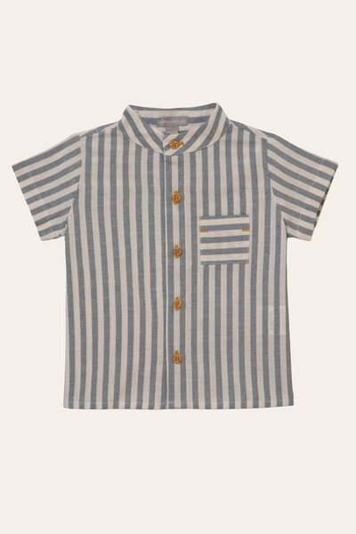 Foto Camisa Lucas Listrinha Azul Jeans