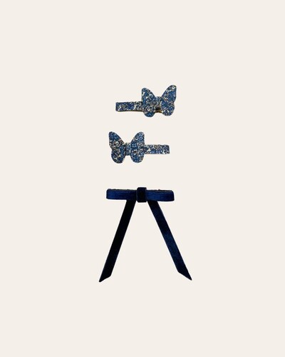 Foto Kit Fivelas Liberty Borboletas Tons de Azul