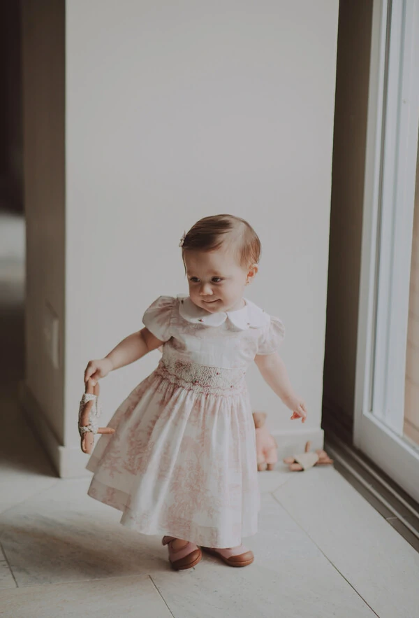 Vestido Carola Toile Du Jouy Rosa