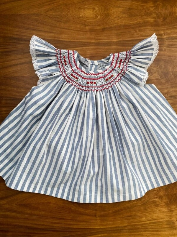 Vestido Isabel Listrado Azul Jeans