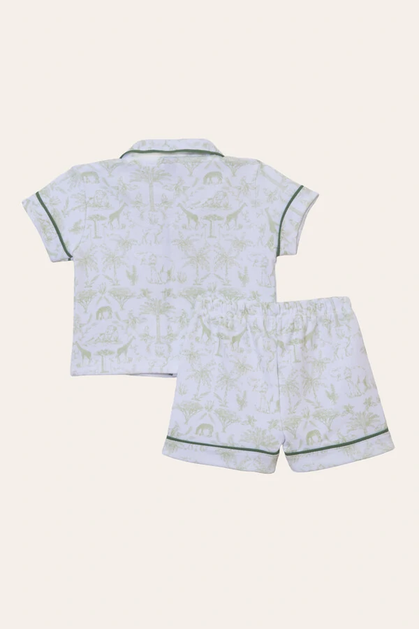 Pijama Toile du Jouy Algodão Egípcio Verde