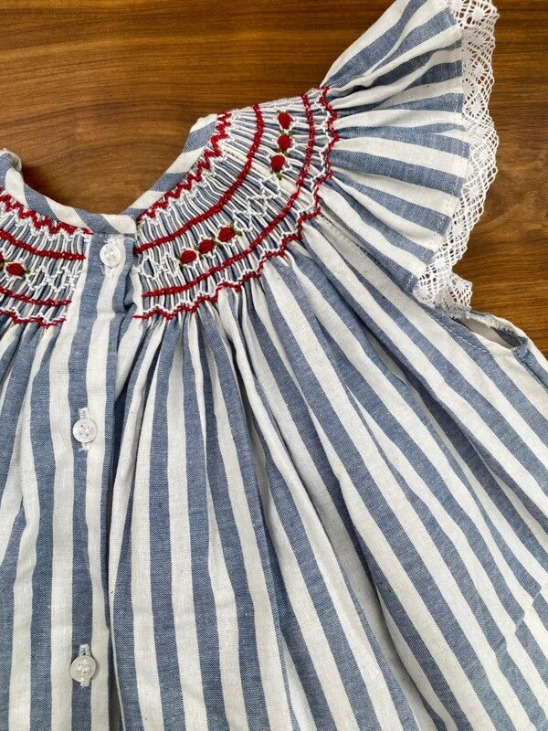 Vestido Isabel Listrado Azul Jeans