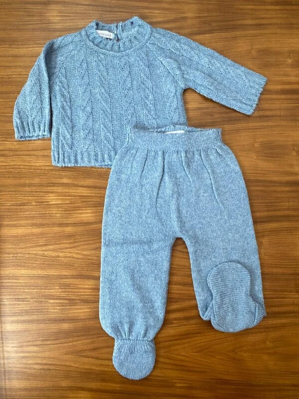 Conjunto Trancoso Lã Azul Claro