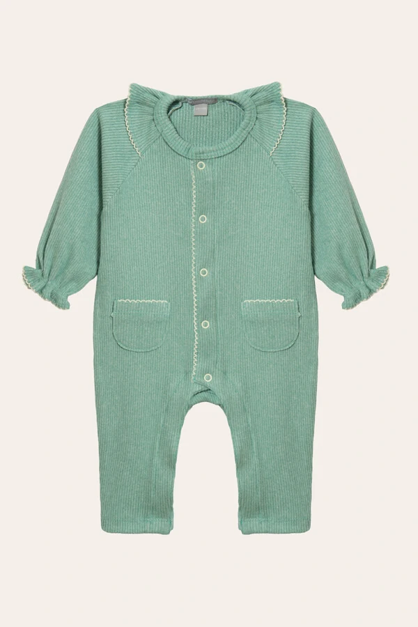 Macacão Canelado Babadinho Verde