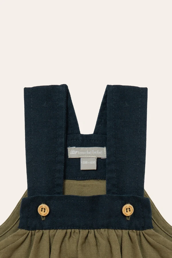 Jardineira Guga Sarja Verde Musgo Marinho