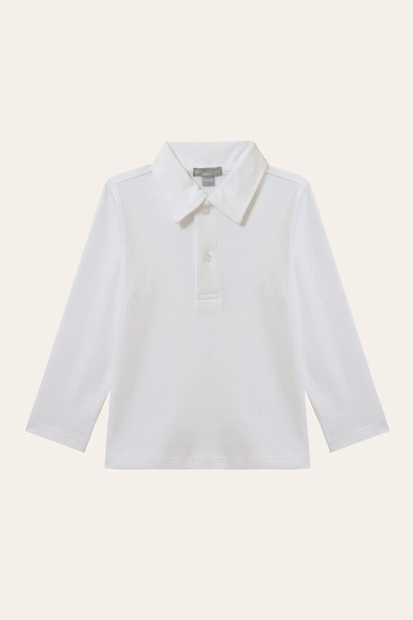 Camiseta Polo Manga Longa Pima Branco