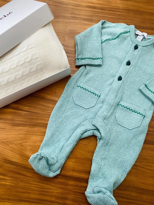 Macacão Canelado Raglan Verde