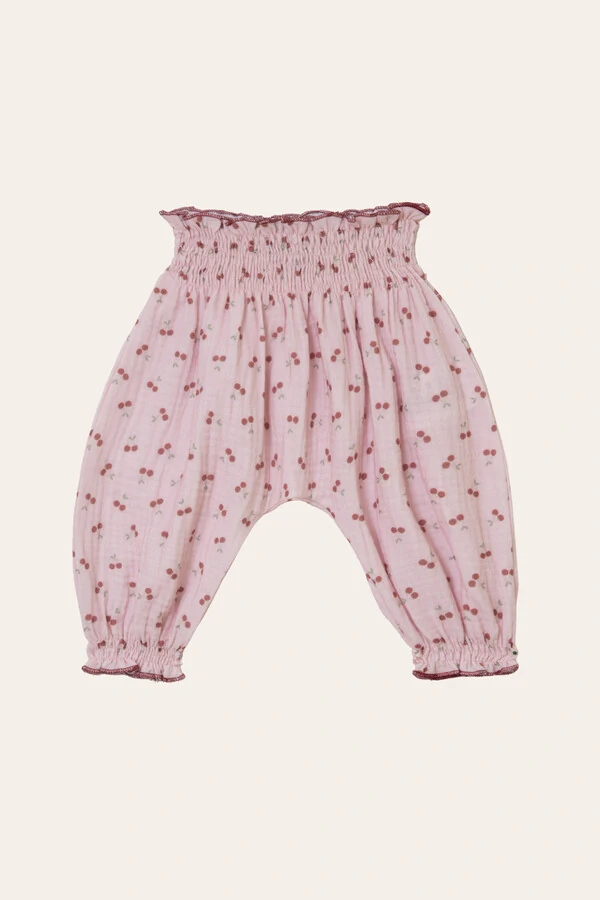 Calça Gaze Cereja Rosa Vinho