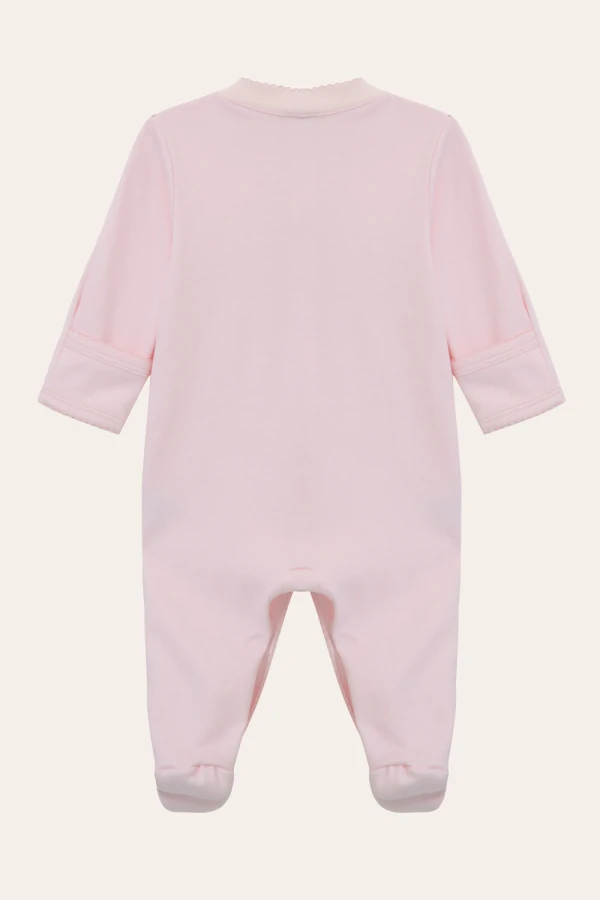 Macacão Essencial Pima com Pé Rosa Bebê